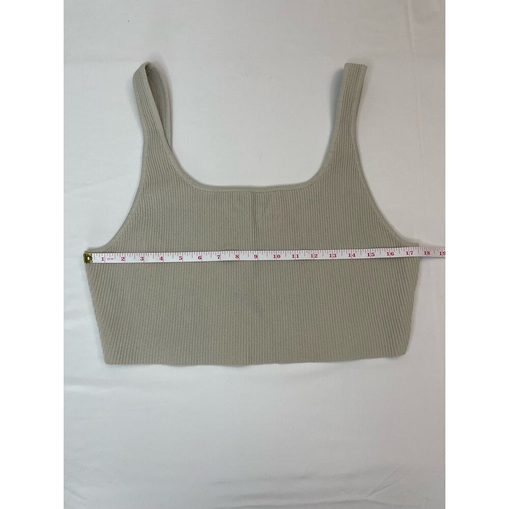 Babaton Sculpt Knit Square Neck Cropped Tank Matte Pearl Size 2XL Essential - Picture 9 of 14